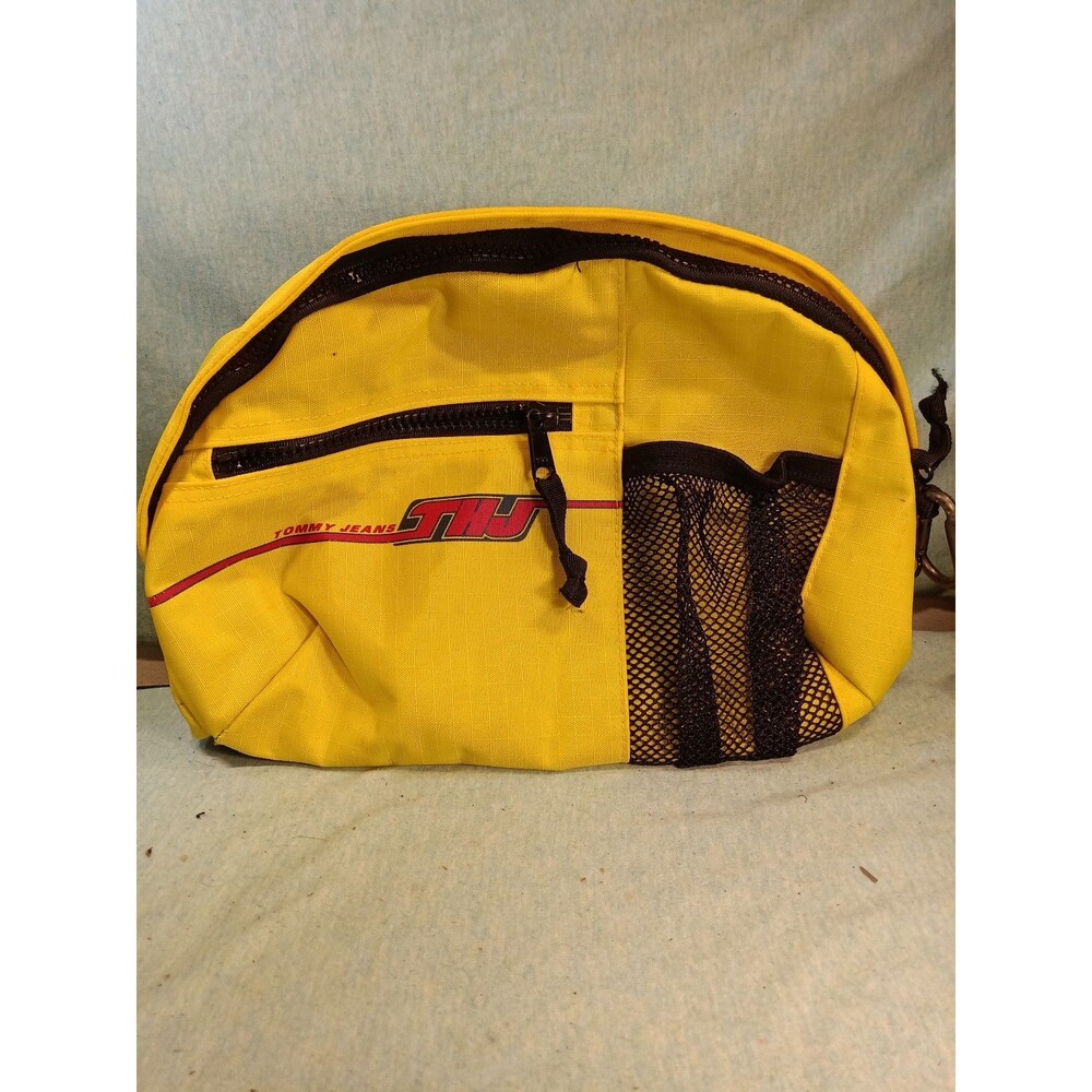 Vtg Tommy Hilfiger Jeans Fanny Pack Yellow. Cross Body Bag EUC Zipper Snapback